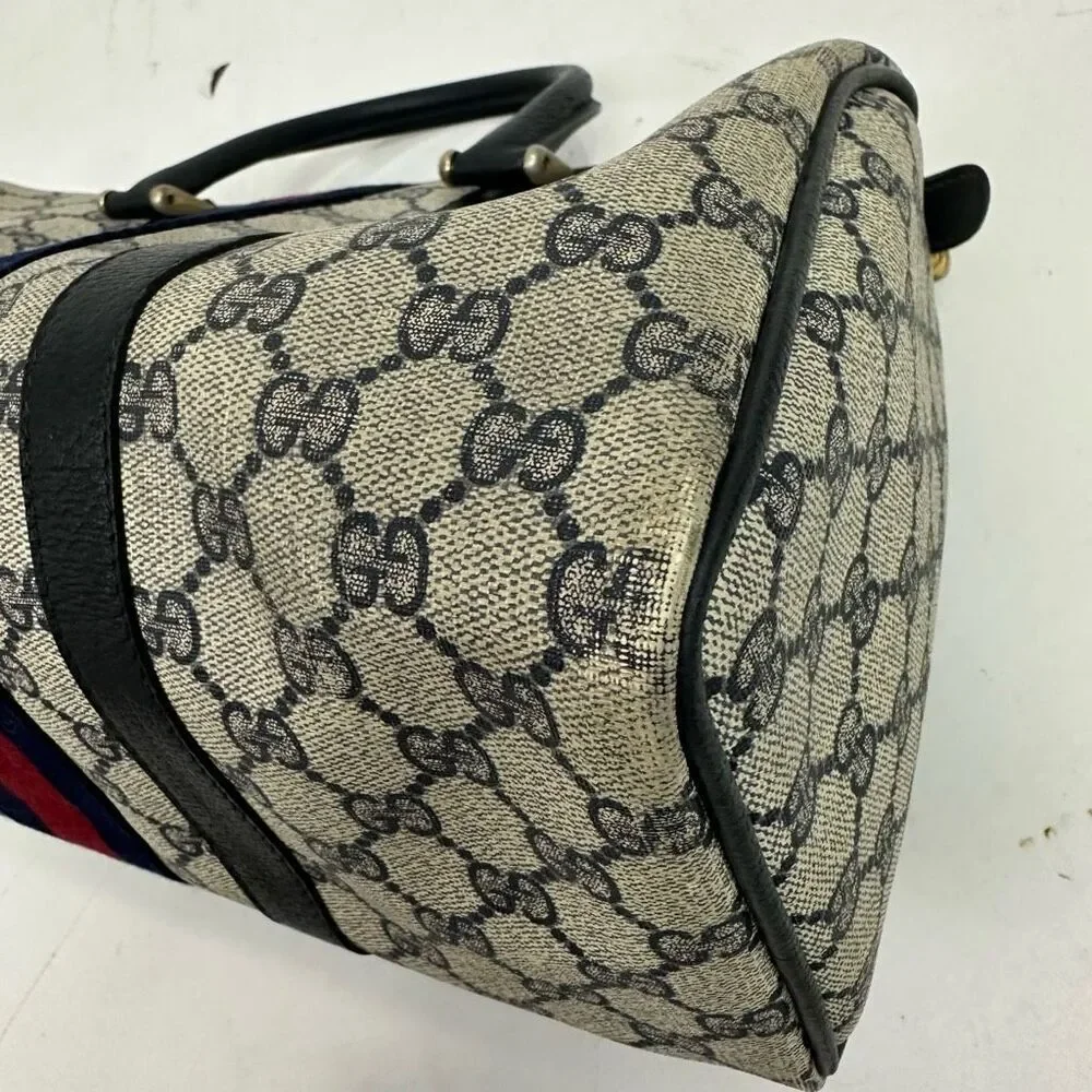 Vintage Gucci Sherry Line Navy Blue Boston Bag - Picture 14 of 16